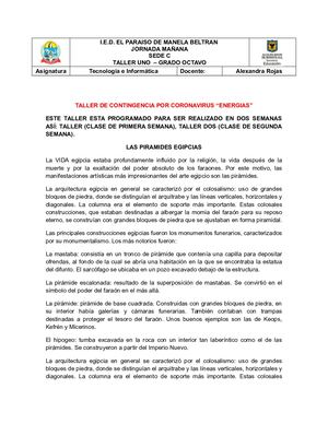 Taller Piramides Egipto 8° Taller Uno Y Dos