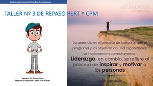 Taller Nº 3 Metodología Pert Y Cpm