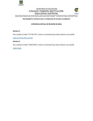 Estrategia Virtual De Reunión De ÁRea