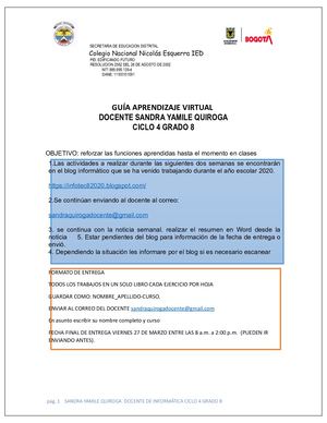 Guia 2 Informatica Virtual Grado 8 Sandra Quiroga