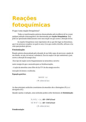 Reacoes Fotoquimicas 10ºano