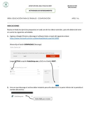 1ro Sec Actividades De Reforzamiento 1ra Semana Cómputo