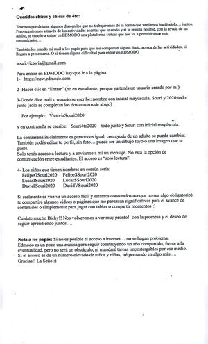 Cuadernillo 4° Grado