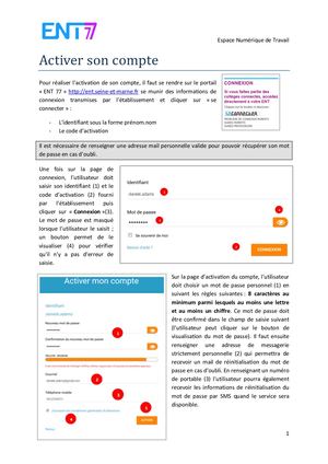 Ent77 Parents Activer Compte