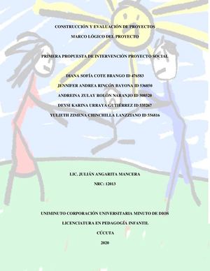 Primera Propuesta De Intervención Proyecto Social 1