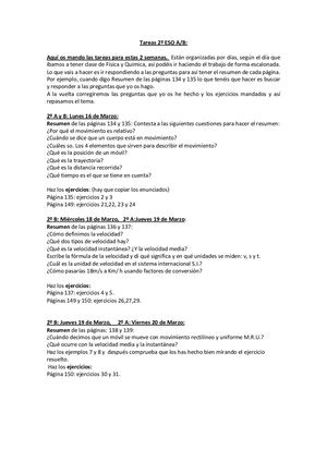 TAREAS 2º A Y B.