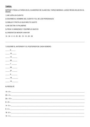 Tarea Covid19 Actividades para 2do grado
