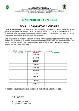 Matemáticas Grado Quinto - Carolina Castro
