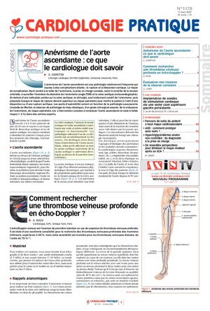 Cardiologie Pratique n°1178 - 15 mars 2020 - revue digitale