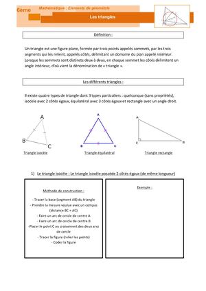 Géométrie Les Triangles