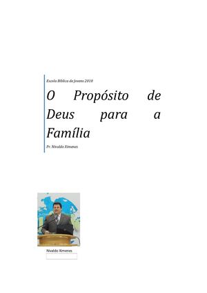 O Propósito De Deus Para A Família