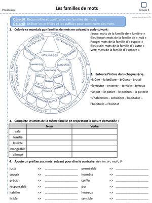 Exos PDT Vocabulaire G1
