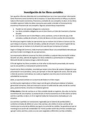 Investigación de los libros contables