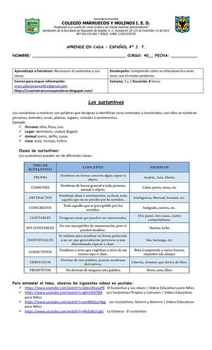 APRENDE EN CASA - ESPAÑOL 4º J. T.