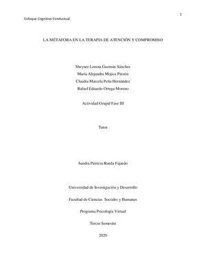 La Metáfora en la Terapia de Atención y Compromiso