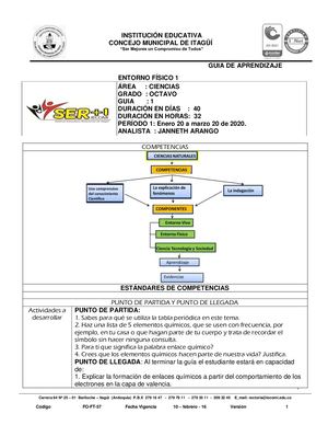 CIENCIAS 8° - Guía Tema 1 Entorno Fisico 1