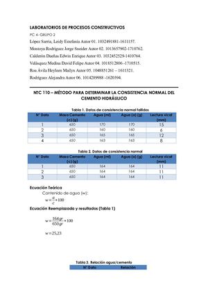 Laboratorios Y Diseño De Mezcla Procesos Laboratorio
