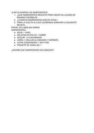 Actividad 2 .TALLER DE CAFETERÍA. Prof. Silvia Dupuy