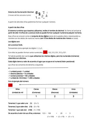 Sistema De Numeración Decimal - 7° Grado