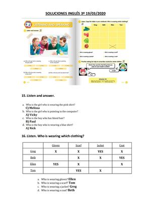 Corrección Inglés 3º Día 19