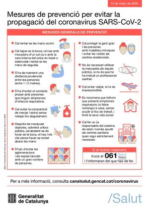 Coronavirus Ciutadania Mesures Prevencio Propagacio