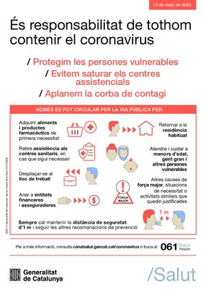 Contenir El Coronavirus Es Responsabilitat De Tothom Mesures Alarma