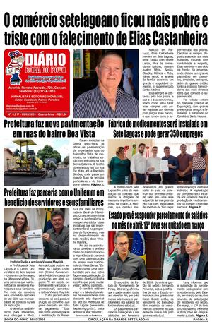 Jornal Diário Boca do Povo de quarta-feira dia 5 de fevereiro de 2020