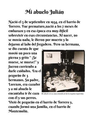 BIOGRAFÍA DE MI ABUELO JULIÁN, Lucía