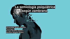 la semiología psiquiátrica de Zambrano.