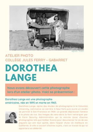 À la découverte de Dorothea Lange