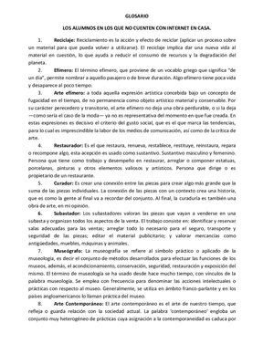 Glosario ARTE Tercero Pdf