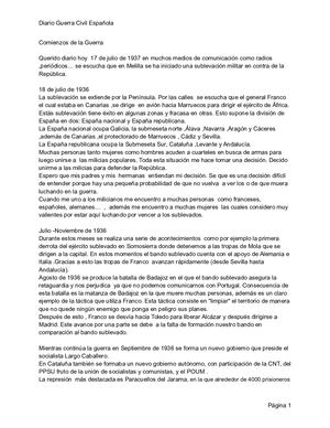 Diario De La Guerra Civil Española