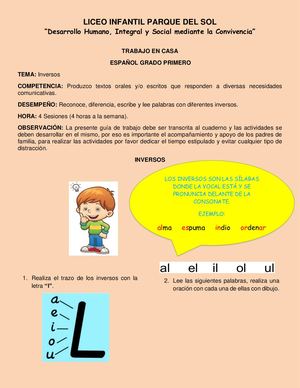 Trabajo En Casa Primero 24 Al 27