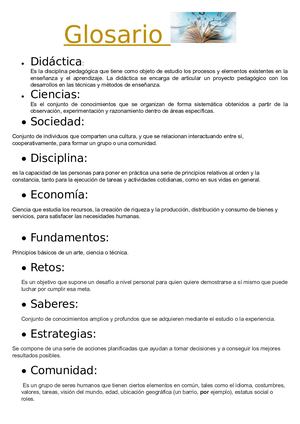 Glosario de Didáctica