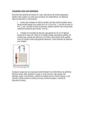 Matemáticas 1º Juegando Con Los Números