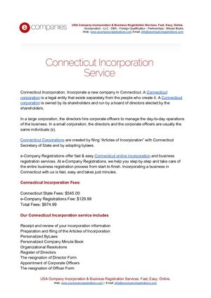 Connecticut Incorporation