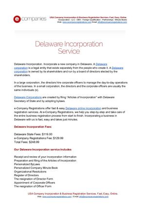 Delaware Incorporation