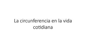 Circunferencia en la vida cotidiana