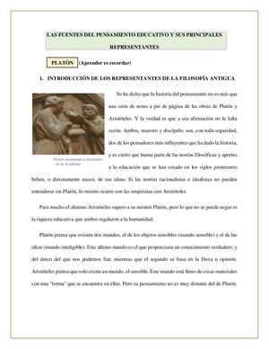 Las Fuentes De Los Pensamientos Educativos Y Sus Principales Representantes
