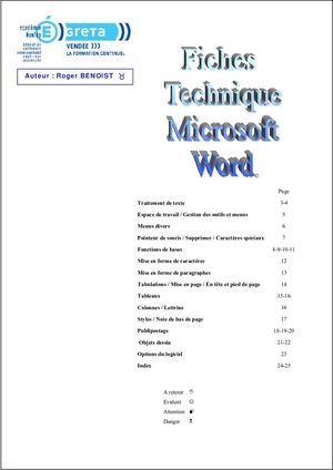 Fiches Tech Word