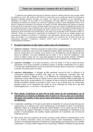 Connaissances Et Expérience