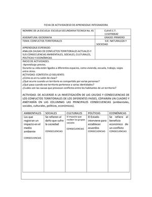 Ficha De Geografia