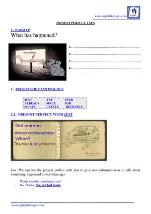 Present Perfect Form, Uses And Exercises