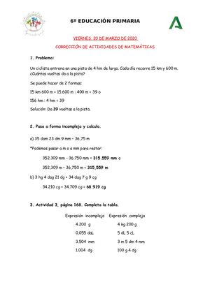 Corrección Viernes 20 De Marzo 6º C