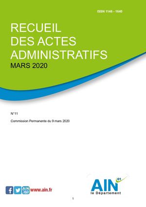 RECUEIL ACTES ADMINISTRATIFS DELIBERATIONS CP032020