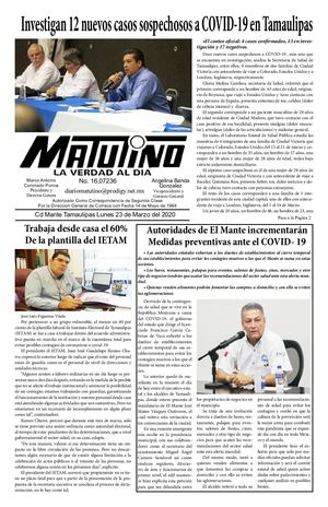 Matutino Lunes 23 De Marzo Del 2020