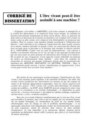 Être vivant = machine ?