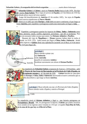 Sebastián Gaboto y la ocupación del territorio argentino.