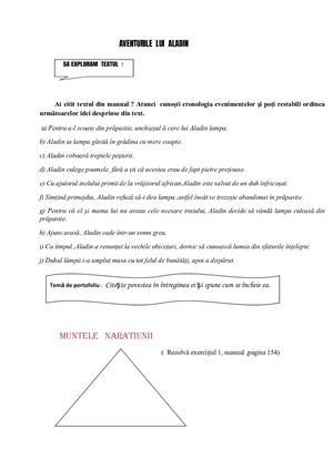 Aventurile Lui Aladin Clasa A Va