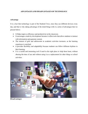 Advantages And Disadvantages Of Technology